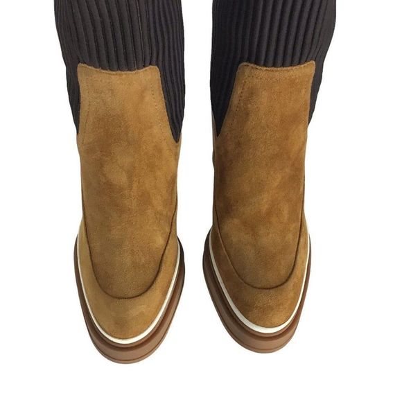 Elegant Tan and Brown Ankle Boots - Picture 8 of 16